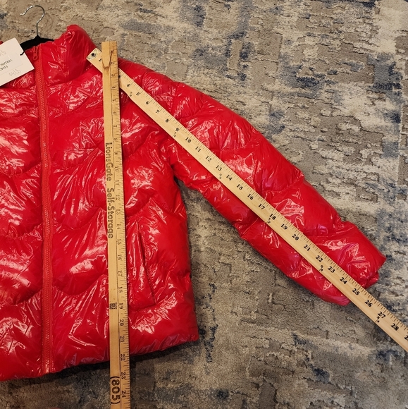 NWT DELUC Versani Shiny Red Puffer Zip Jacket Nylon Size XS - Picture 8 of 16